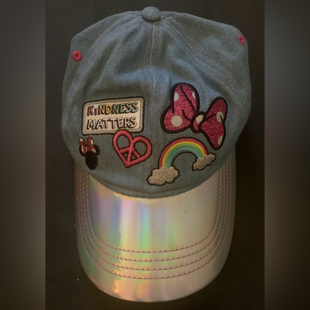 Disney Blue and Silver Cap with Colorful Patches